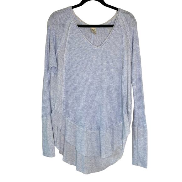 We the Free Light Blue Catalina V Neck Thermal Top Small - Picture 1 of 10